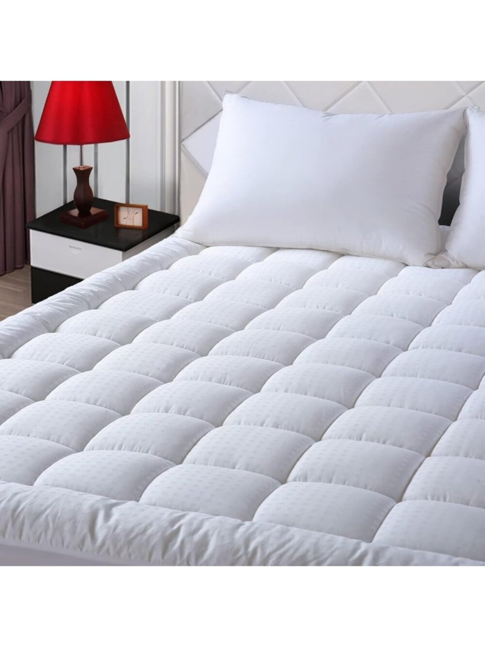 Cozy Twin Size Cotton Pillow Top Mattress Pad Topper - Soft, Comfortable
